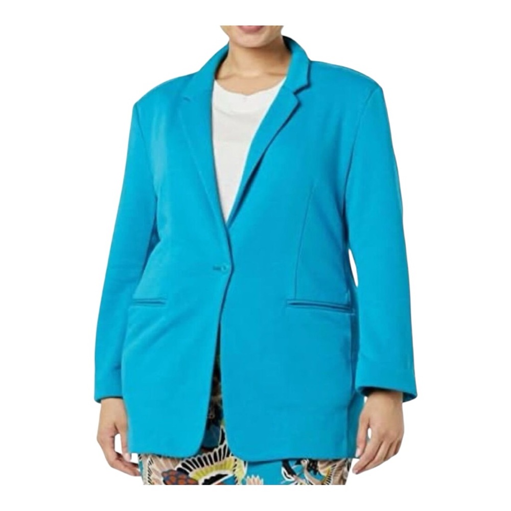 Terea by Andrea Pitter Women's Cropped French Blue Terry Blazer Size XL NWT